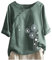 My Recent Orders Linen Tops for Women UK Summer Short Sleeve Cotton Linen Shirts 2024 Fashion Crew Neck Button Blouses Dressy Casual Dandelion Print T-Shirts Ladies Elegant Loose Fit Tee
