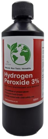 Hydrogen Peroxide 3% Food Grade (500ml) Child Safety Cap - Pure & Unstabilised