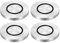 QUARKZMAN M8 Gewinde 20mm / 0.8 Durchmesser 8mm Dick Aluminium Kreis Scheibe Glas Oberseite Adapter 4Stk Rund Massiv Tisch Füße Pad Platte Hardware mit Anti-Rutsch Gummi Ring