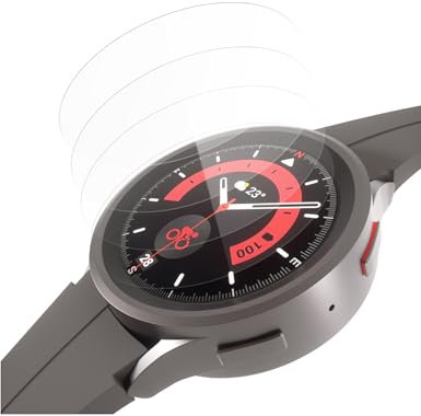 Sinoacc 4-Pack Screen Protector for Galaxy Watch 5 Pro 45mm Tempered Glass Cover for Samsung Galaxy Watch 5 Pro,Anti-Scratch