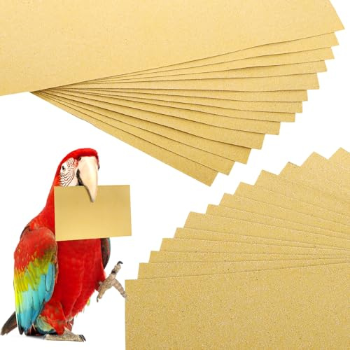Okllen 50 Stück Kiesfolie für Vogelkäfig, 27,9 x 43,2 cm, Vogelkäfig-Auskleidung, Haustier-Bettwäsche, Zubehör, Papageienkäfig-Schleifpapier