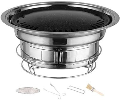 LOVIVER Barbecue Rotondo Barbecue Barbecue da Tavolo Forno Barbecue da Tavolo Barbecue da Carne Barbecue da Bistecca Barbecue da Esterno per Patio, Style D