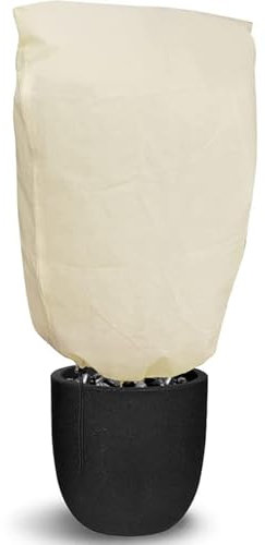 Photener Manta Térmica Plantas 100 x 80 cm, 80 g/m² Tejido No Tejido Transpirable, Bolsa para Plantas de Invierno, a Prueba de Viento y Heladas con Cremallera y Cordón, Fácil de Instalar