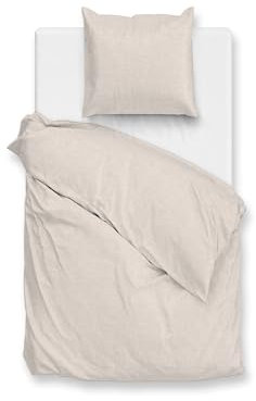 Zo!Home Flanell Bettwäsche 155x220 Flanella di Lino Sandy beige Uni Melange