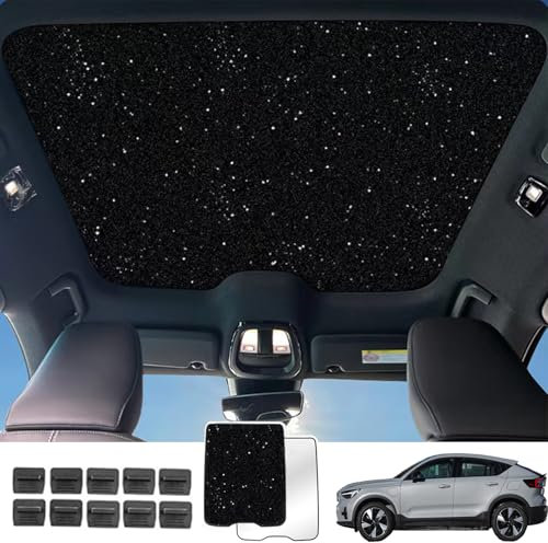 HPLWYM Parasol para Techo Compatible con Volvo C40(No Apto para XC40) 2023-2024, Plegable Sombrilla De Coche con Bolsa De almacenaje, Protección Solar Aislamiento de Calor Parasol de Techo