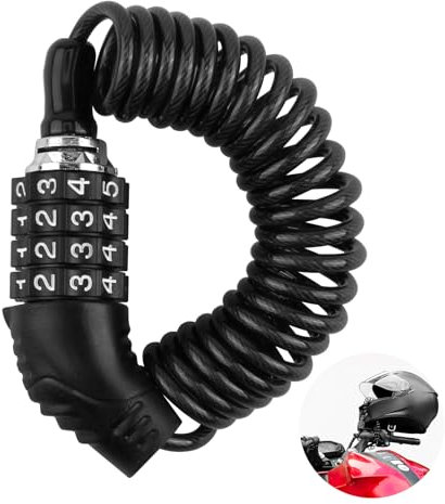Candado de cable para bicicleta, 150 cm, candado de combinación para bicicleta, con código numérico de 4 piezas, candado para bicicleta, candado para scooter, para bicicletas, cochecitos, candado de