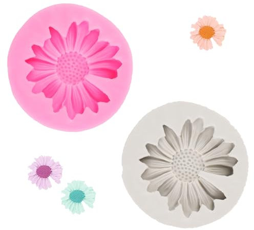Stampi per Resina 3D Margherita Silicone Stampo Stampi in Resina Fiore con Foro per Candele Cioccolatini Caramelle Torte Sapone