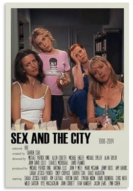 ZHXIAOLDE Sex And The City Movie Vintage Poster Dekorative Malerei Leinwand Wandkunst Wohnzimmer Poster Schlafzimmer Malerei,Wandkunst Bilddruck Moderne Familienzimmer Dekor 12x18inch(30x45cm)
