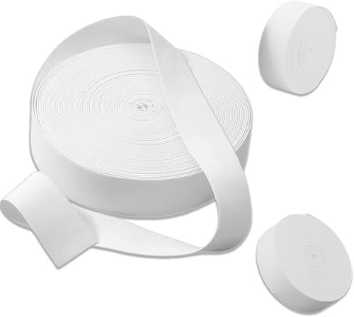 Tovbmup 35mm Weiß Gummiband - 5 Meter für Nähen, Breit 35mm, Elastisches Band für DIY Handwerk, Nähzubehör, Hosengummi, Taillenbänder, Perückenherstellung, Nicht Leicht Verformbar.