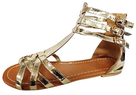 Chaussures Été Femme Chaussure Ete Plates pour Nue Pied Sandales Dorées Confortable Les Tropeziennes Sandale Compensee Eté Confort Femmes Women Sandals Plate Élastique Strass Chic Et Nu Corde