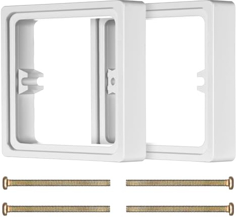 2 Pcs 20mm Single Socket Spacer for Electrical Installations, Light Switch Spacer Plate, 20mm ABS Plastic Light Switch Plate for Increased Installation Spacers,DIY & Home Renovation Projects(White)