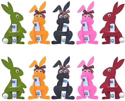 Babetytk Osterhase Filz Geldgeschenk Verpackung für Ostern, Kreative Geldgeschenk Tasche für Kinder und Erwachsene