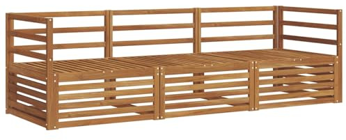 vidaXL Outdoor-Sofagarnitur 3 pcs Natur Massivholz Akazie, Garten, modernes Ecksofa, belastbare Gartenmöbel, Lounge für Terrasse, ideales Set für Balkon