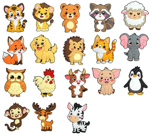18 Stück Kühlschrankmagnete für Kinder 3 Jahre, Pädagogische Kühlschrankmagnete – Adorable Kinder Magnete– Starke Tierfiguren für kreatives Spiel und Lernen