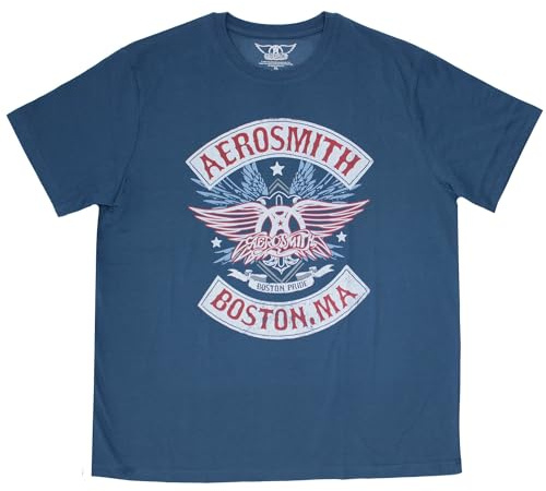 Aerosmith AEROTS04MD04 T-Shirt, Denim Blue, XL