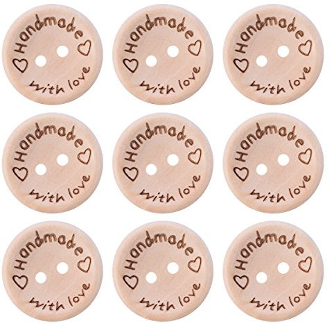 Knöpfe zum Basteln - Holzknöpfe in Großpackung, Knöpfe zum Basteln, beige, 50 Stück