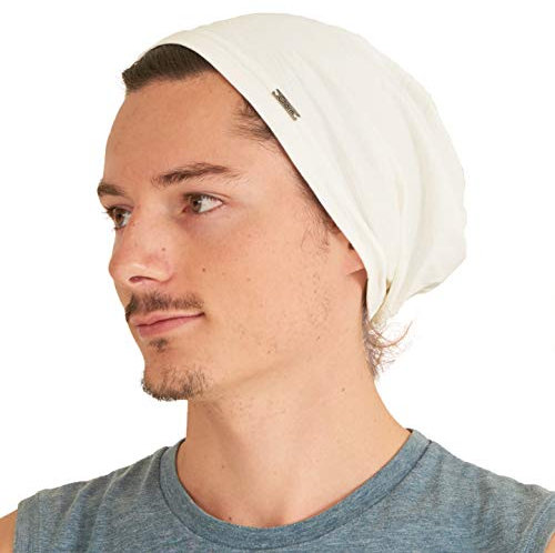 Bonnet Léger Souples D'été Femme - Homme Slouchy Chapeau 100% Coton Chimiothérapie Beanie Hat Blanc