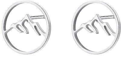 Happiness Boutique Damen Berg Ohstecker Offen Kreis Berg Ohrringe Edestahl Ohrringe in Silber