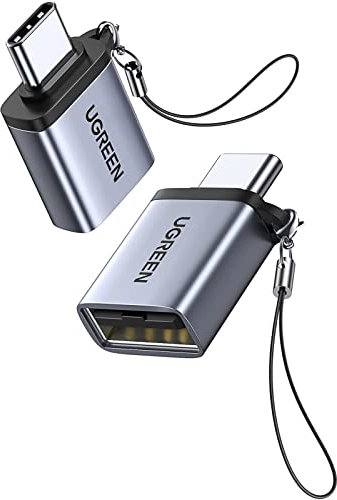 UGREEN USB C to USB Adaptor 2 Pack, Aluminum Type C Male to USB 3.0 Female Converter, Thunderbolt 3 OTG Adapter with Keychain, Compatible with MacBook iPad Air 5/4 iPhone 15 Galaxy S22 Note 20 Pixel 6