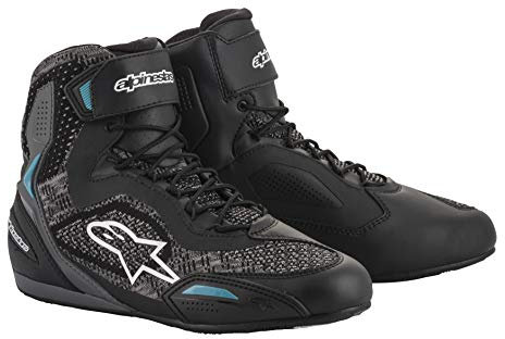 Alpinestars Stella Faster 3 Rideknit Scarpe da moto da donna (Black/White/Blue,41)