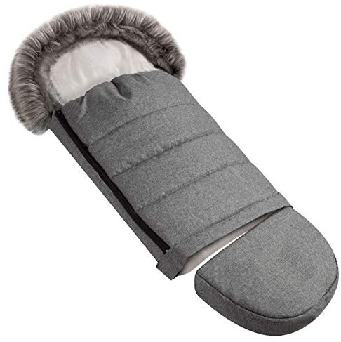 Baby PREMIUM Fußsack WinterFußsack für Kinderwagen Maße 85/105 cm für Buggy Flachs [071]