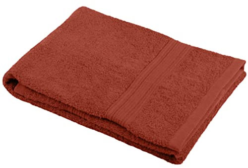 Stof - Serviette de Bain - Taille 30x50 cm - 100% Coton Bio - Couleur Terracotta - Modèle Lagune - Linge de Bain - Lavage à 40 - Qualité Exceptionnelle