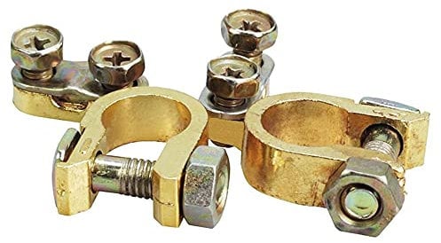 ANCLLO 1 pair Battery Terminal battery pole clamps set 12V / 24V battery pole clamps connection battery terminal accessories for car positive and negative