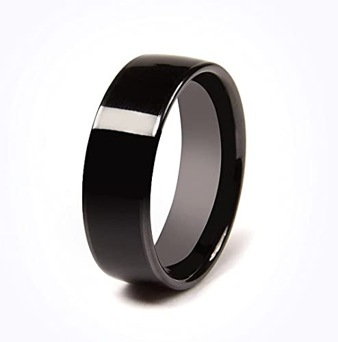 CNICK Tesla Smart Ring Zubehör: Keramikring für Modell 3 und Modell Y als Ersatz für Schlüsselkarte Schlüsselanhänger (Schwarz, 11)