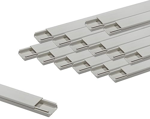 Kabelkanal Installationskanal weiß selbstklebend schraubbar Kabelleiste PVC 15m / 20 x 10 mm K4