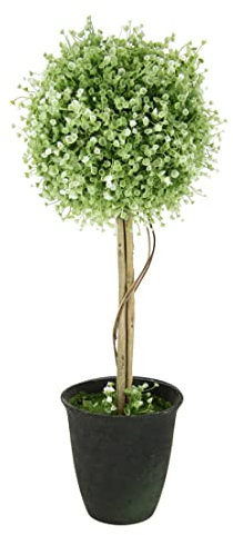 Flair Flower Künstlicher Buchskugelbaum im Topf Buchs Buchsbaum Buchsbaumkugel Buchskugel Kugel Dekopflanze immergrün Kunstbaum Baum Dekobaum Topfpflanze Hochzeitsdeko Partydeko Deko Zierbaum, 60 cm