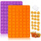 Halloween Backform, Süßigkeiten Formen, 58 HohlräUmen Mini Kürbis 69 HohlräUmen Geist Halloween Silikonform für Thanksgiving,Halloween,GummibäRchen,SüßIgkeiten, Schokolade, Kekse-69 HohlräUmen