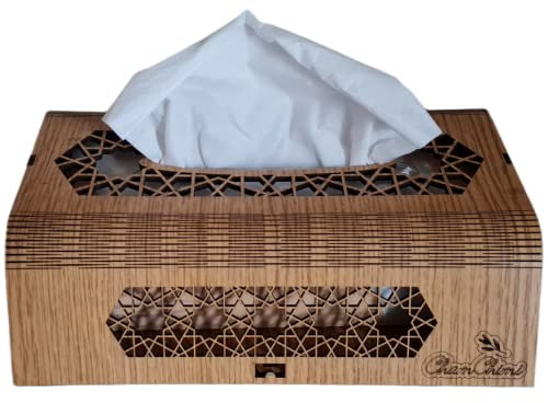 ChamChimi Taschentuchbox Kosmetiktücherbox Taschentuchspender - Aus Holz - für Badezimmer Wohnzimmer Büro | Tissue Box 25x17x8 cm
