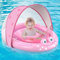 URMYWO Baby schwimmring,schwimmhilfe Baby mit abnehmbares Sonnendach UPF50+ & Verstellbarer Sicherheitssitz Schwimmring Kleinkind für 6-12-24-36 Monate(Rosa