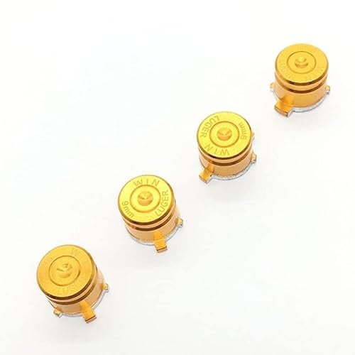 VKMKV Pulsanti di Proiettile in Metallo di Ricambio Thumbstick cap Joystick Cover for Playstation 4 for PS4 for Dualshock 4 Thumbstick analogico (Color : Gold)