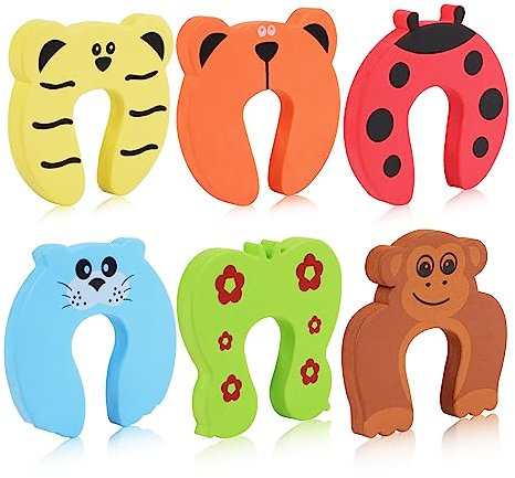 Klemmschutz für Türen Kinder- 6 Stück Türstopper Schaumstoff Farbe Kindersicherung Fenster für Zimmertüren und Schiebetüren, dicken von 1.3 cm, Finger Einklemmschutz