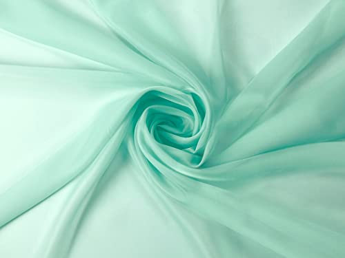 Voile Stoff Meterware am Stück - 150 cm Breite - Gardienenstoff, Dekostoff zum Nähen - Mint