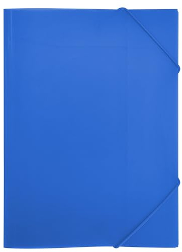 RAYLU PAPER - Ordner mit elastischen Gummibändern und Klappen, A4-Format, Dokumentenmappe für Büro und Schule, aus 100% recycelbarem Polypropylen (A3, Blau)