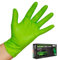 RZ TOOLS Lot de 100 gants jetables en nitrile extra épais avec texture diamant Vert Taille L