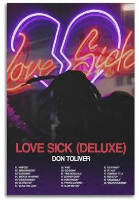 xze Don Toliver Poster Zimmer Dekorative Leinwand Poster Ästhetischer Posterdruck Wandkunst Dekor Poster 30 x 45 cm Unrahmen