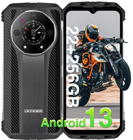 DOOGEE S110 Rugged Smartphone, 22GB RAM+256GB ROM, 10800mAh, 66W Ricarica Rapida, Android 13 Telefono Indistruttibile, 6,6 FHD+ 120Hz 50MP Fotocamera/GPS/NFC/ IP68/ IP69K