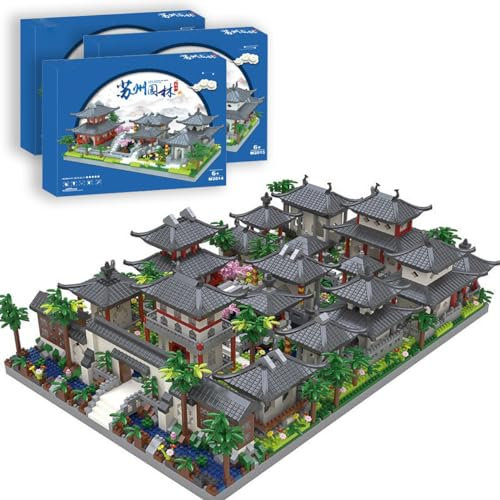 Chinese Architecture Suzhou Garden Mini Bausteine Bausatz, 5650PCS Klassischer Suzhou Garden Klemmbausteine, Chinese Architecture of Suzhou Garden Micro Bausteine Nicht kompatibel mit großen Marken