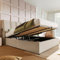 Kayan Polsterbett Stauraumbett Hydraulisch Doppelbett 180x200cm, Bett mit USB und Großer Stauraum, Lattenrost aus Metallrahmen, Boxspringbett Rückenlehne Bettgestell, Leinen (Beige, 180x200cm)