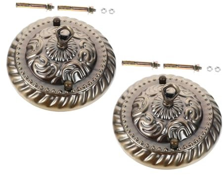 Artibetter 2pcs Vintage Ceiling Light Plate Canopy for Pendant Chandelier Decorative Canopy Hook Lighting Accessories