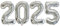 Ponmoo 40 Pulgadas Foil Globo Número 2025 Plata, 101CM, Globos Gigante Numeros 2025, Helio Grande Globos de Año Nuevo Decoración