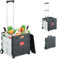 Relaxdays Einkaufstrolley, klappbar, Einkaufskorb mit Rollen, Deckel & Teleskopgriff, bis 35 kg, Rollkiste, weiß/grau