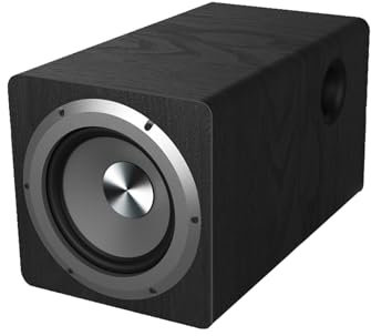 Subwoofer Home Theatre, Subwoofer Autoamplificado de Madera de 6,5 Pulgadas, Altavoces HiFi de 100 W con Cable, Diseño Compacto, para Televisores, Teléfonos Móviles y Ordenadores