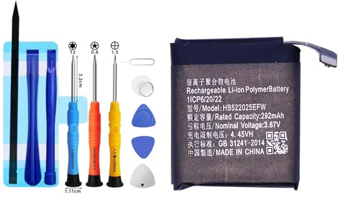 Vvuilsty HB522025EFW Batteria di ricambio per Hua wei Watch GT 3 42 mm, batteria a 0 cicli compatibile con Hua wei Watch GT 3 42 mm con kit di attrezzi di riparazione
