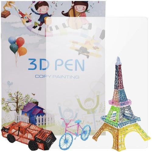 PTIT'GÉNIE - Livre de Modèles pour Stylo 3D – 40 Designs Uniques avec Plexiglas Transparent - Stimule la Créativité, Divertissement et Relaxation