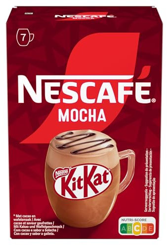 Nescafé KITKAT Mocha Café soluble con sabor KITKAT, estuche con 7 sobres