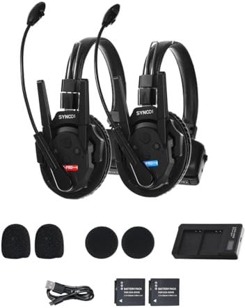 SYNCO XTALK XPro2 Wireless Intercom Headset System 2.4GHz 350 Meters Dual-Ear Team Communication Headset for Live Show Stage Performance Movie Shoot (XPro2)